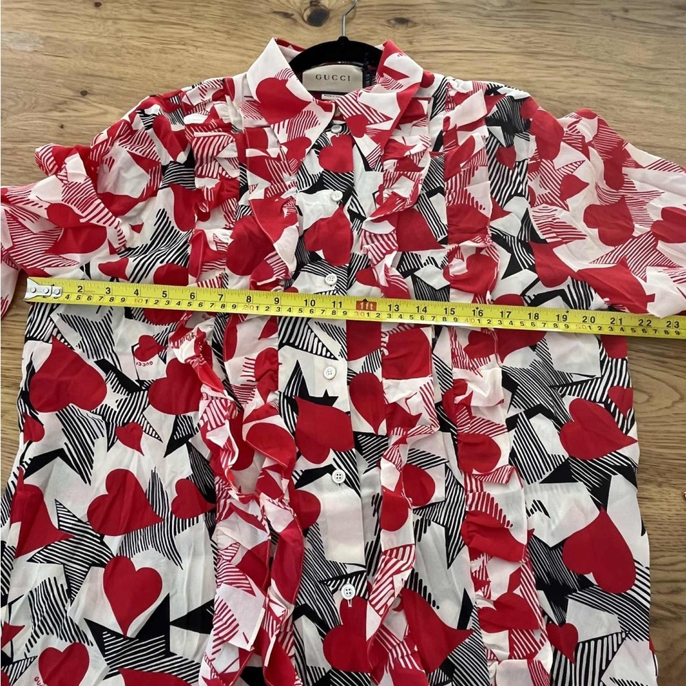 Gucci Ruffled printed silk blouse - Picture 5 of 12